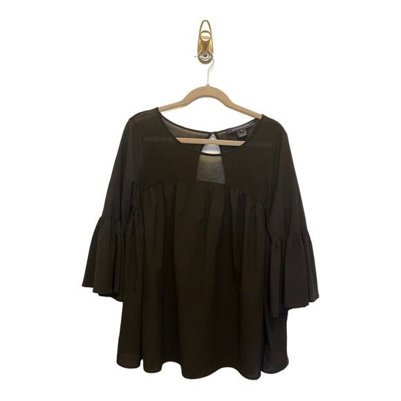 French‎ Connection Black “Polly Plains” Top Size M - Picture 1 of 4